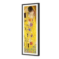 The Kiss By Gustav Klimt (long) -WALL ART DESGIN SALE the kiss by gustav klimt long acrylic glass with border black frame 90x30cm 809568