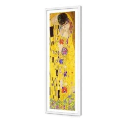 The Kiss By Gustav Klimt (long) -WALL ART DESGIN SALE the kiss by gustav klimt long acrylic glass with border white frame 90x30cm 378938