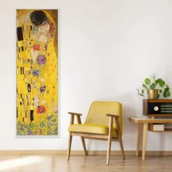 The Kiss By Gustav Klimt (long) -WALL ART DESGIN SALE the kiss by gustav klimt long canvas stretched canvas 60x20cm 931868