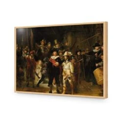 The Night Watch By Rembrandt -WALL ART DESGIN SALE the night watch by rembrandt acrylic glass no border oak frame 45x30cm 560860
