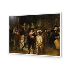 The Night Watch By Rembrandt -WALL ART DESGIN SALE the night watch by rembrandt acrylic glass no border white frame 45x30cm 146718