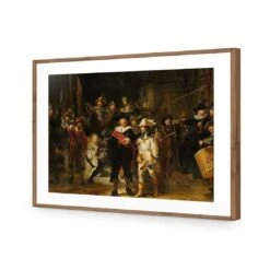 The Night Watch By Rembrandt -WALL ART DESGIN SALE the night watch by rembrandt acrylic glass with border natural frame 45x30cm 727536