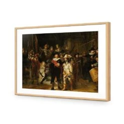 The Night Watch By Rembrandt -WALL ART DESGIN SALE the night watch by rembrandt acrylic glass with border oak frame 45x30cm 357090