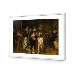 The Night Watch By Rembrandt -WALL ART DESGIN SALE the night watch by rembrandt acrylic glass with border white frame 45x30cm 312989
