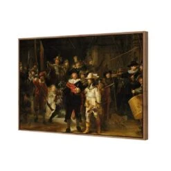 The Night Watch By Rembrandt -WALL ART DESGIN SALE the night watch by rembrandt canvas natural floating frame 45x30cm 173041
