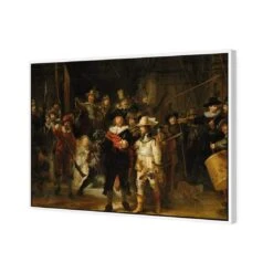 The Night Watch By Rembrandt -WALL ART DESGIN SALE the night watch by rembrandt canvas white floating frame 45x30cm 448941
