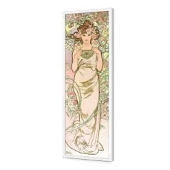 The Rose By Alphonse Mucha -WALL ART DESGIN SALE the rose by alphonse mucha acrylic glass no border white frame 90x30cm 822792