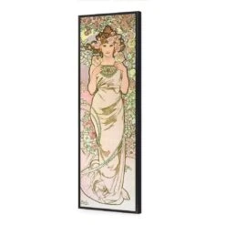 The Rose By Alphonse Mucha -WALL ART DESGIN SALE the rose by alphonse mucha canvas black floating frame 60x20cm 658350