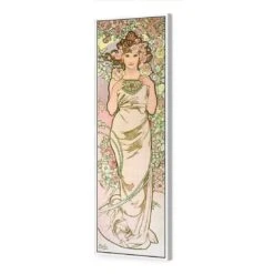 The Rose By Alphonse Mucha -WALL ART DESGIN SALE the rose by alphonse mucha canvas white floating frame 60x20cm 751848