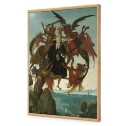 The Torment Of Saint Anthony By Michelangelo -WALL ART DESGIN SALE the torment of saint anthony by michelangelo acrylic glass no border oak frame 45x30cm 402443