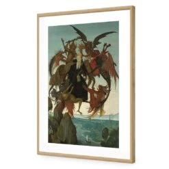 The Torment Of Saint Anthony By Michelangelo -WALL ART DESGIN SALE the torment of saint anthony by michelangelo acrylic glass with border oak frame 45x30cm 523355