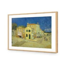 The Yellow House By Vincent Van Gogh -WALL ART DESGIN SALE the yellow house by vincent van gogh acrylic glass with border oak frame 45x30cm 883263