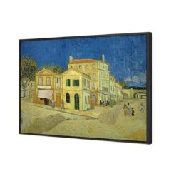 The Yellow House By Vincent Van Gogh -WALL ART DESGIN SALE the yellow house by vincent van gogh canvas black floating frame 45x30cm 133284