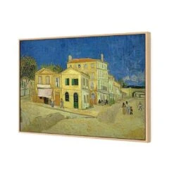 The Yellow House By Vincent Van Gogh -WALL ART DESGIN SALE the yellow house by vincent van gogh canvas oak floating frame 45x30cm 640854