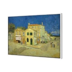 The Yellow House By Vincent Van Gogh -WALL ART DESGIN SALE the yellow house by vincent van gogh canvas white floating frame 45x30cm 227437
