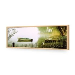 Tired Row Boat (long) 17 Tired Row Boat (long) -WALL ART DESGIN SALE tired row boat long acrylic glass no border oak frame 90x30cm 115246