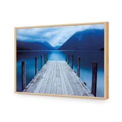 Tranquil Jetty -WALL ART DESGIN SALE tranquil jetty acrylic glass no border oak frame 45x30cm 572522