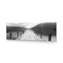Tranquil Jetty, Black And White (long) -WALL ART DESGIN SALE tranquil jetty black and white long acrylic glass no border no frame 90x30cm 121598