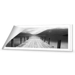 Tranquil Jetty, Black And White (long) -WALL ART DESGIN SALE tranquil jetty black and white long canvas rolled canvas 60x20cm 333586