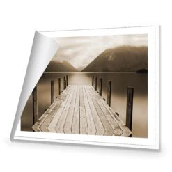 Tranquil Jetty, Sepia -WALL ART DESGIN SALE tranquil jetty sepia canvas stretched canvas 45x30cm 101178