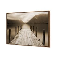 Tranquil Jetty, Sepia -WALL ART DESGIN SALE tranquil jetty sepia canvas stretched canvas 45x30cm 718539