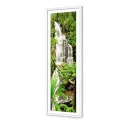 Triplet Falls Otway (Long) -WALL ART DESGIN SALE triplet falls otway long acrylic glass with border white frame 90x30cm 490876