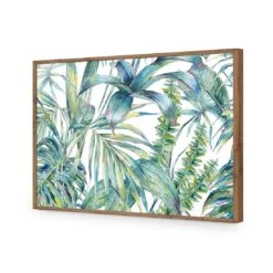 Tropical Collective On White (Landscape) -WALL ART DESGIN SALE tropical collective on white landscape acrylic glass no border natural frame 45x30cm 621357
