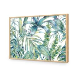 Tropical Collective On White (Landscape) -WALL ART DESGIN SALE tropical collective on white landscape acrylic glass no border oak frame 45x30cm 979648