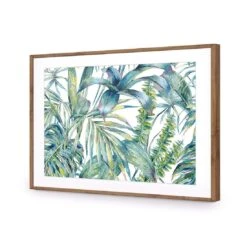 Tropical Collective On White (Landscape) -WALL ART DESGIN SALE tropical collective on white landscape acrylic glass with border natural frame 45x30cm 410774