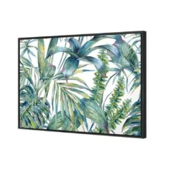 Tropical Collective On White (Landscape) -WALL ART DESGIN SALE tropical collective on white landscape canvas black floating frame 45x30cm 122035