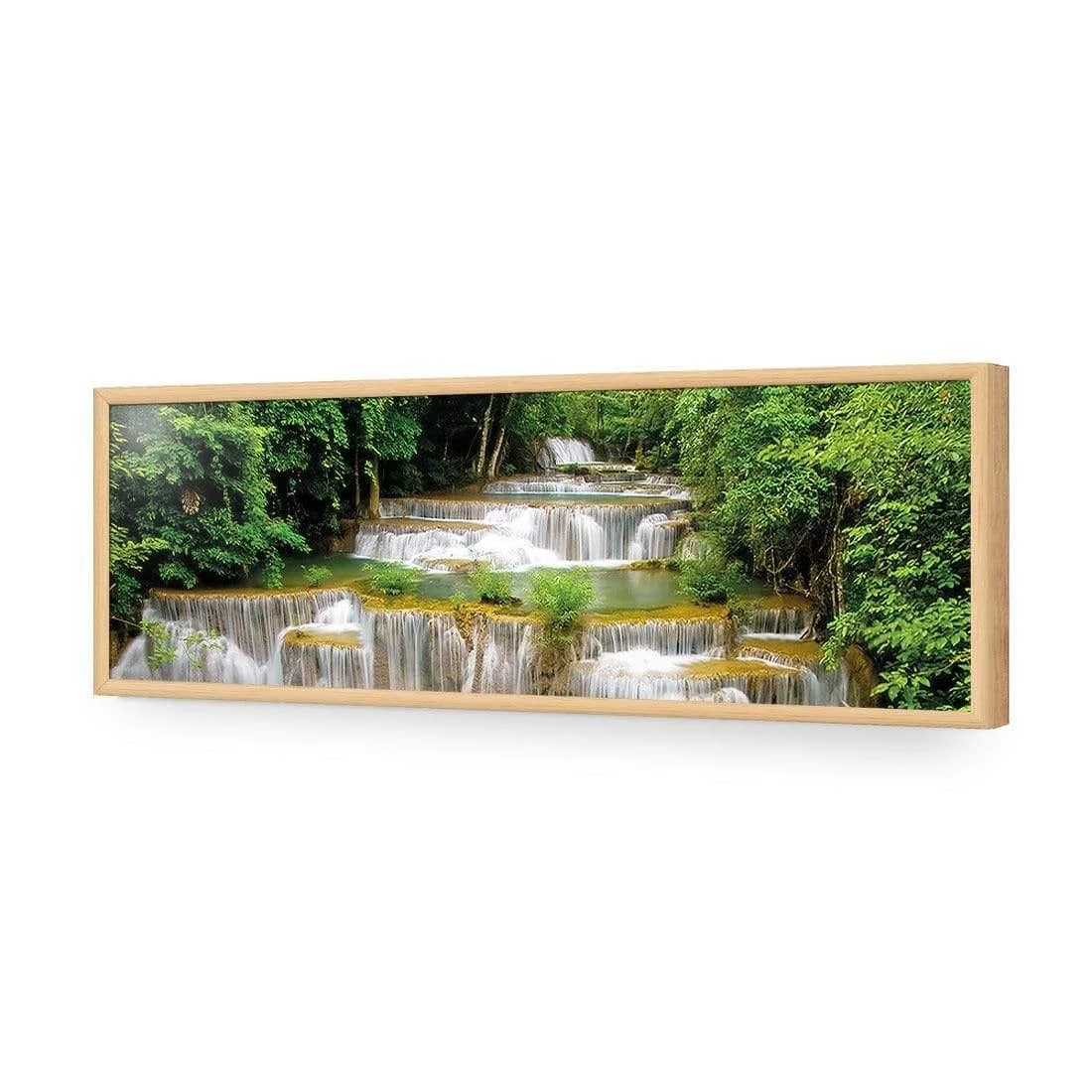 Tropical Waterfall - Horizontal (Long) Tropical Waterfall - Horizontal (Long) -WALL ART DESGIN SALE tropical waterfall horizontal long acrylic glass no border oak frame 90x30cm 495725