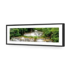 Tropical Waterfall - Horizontal (Long) 10 Tropical Waterfall - Horizontal (Long) -WALL ART DESGIN SALE tropical waterfall horizontal long acrylic glass with border black frame 90x30cm 672076