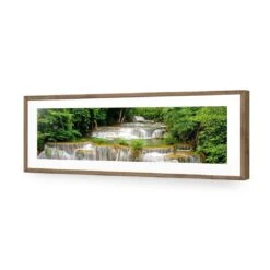 Tropical Waterfall - Horizontal (Long) 13 Tropical Waterfall - Horizontal (Long) -WALL ART DESGIN SALE tropical waterfall horizontal long acrylic glass with border natural frame 90x30cm 295788
