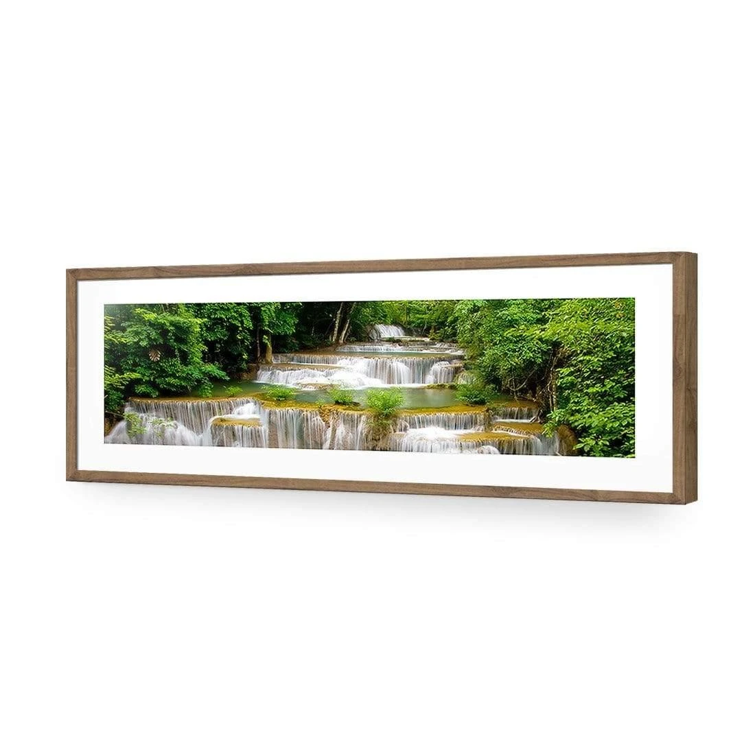 Tropical Waterfall - Horizontal (Long) Tropical Waterfall - Horizontal (Long) -WALL ART DESGIN SALE tropical waterfall horizontal long acrylic glass with border natural frame 90x30cm 295788