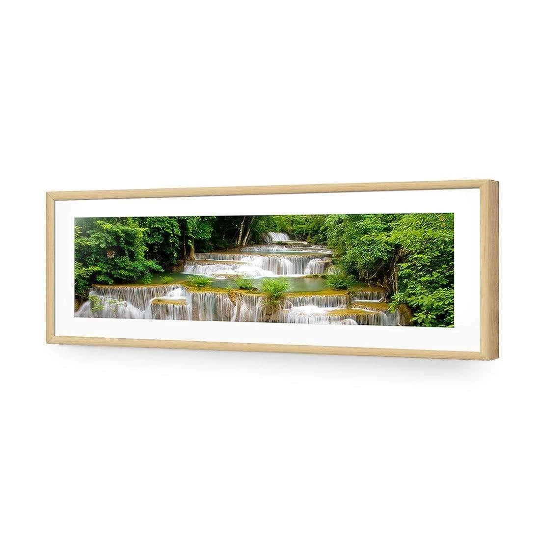 Tropical Waterfall - Horizontal (Long) Tropical Waterfall - Horizontal (Long) -WALL ART DESGIN SALE tropical waterfall horizontal long acrylic glass with border oak frame 90x30cm 321914