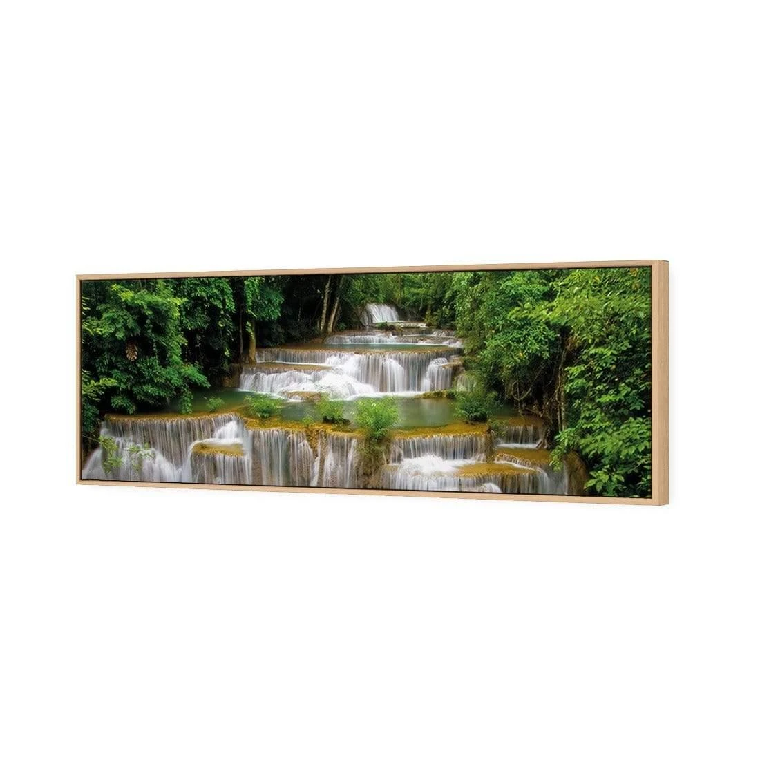 Tropical Waterfall - Horizontal (Long) Tropical Waterfall - Horizontal (Long) -WALL ART DESGIN SALE tropical waterfall horizontal long canvas oak floating frame 60x20cm 170850