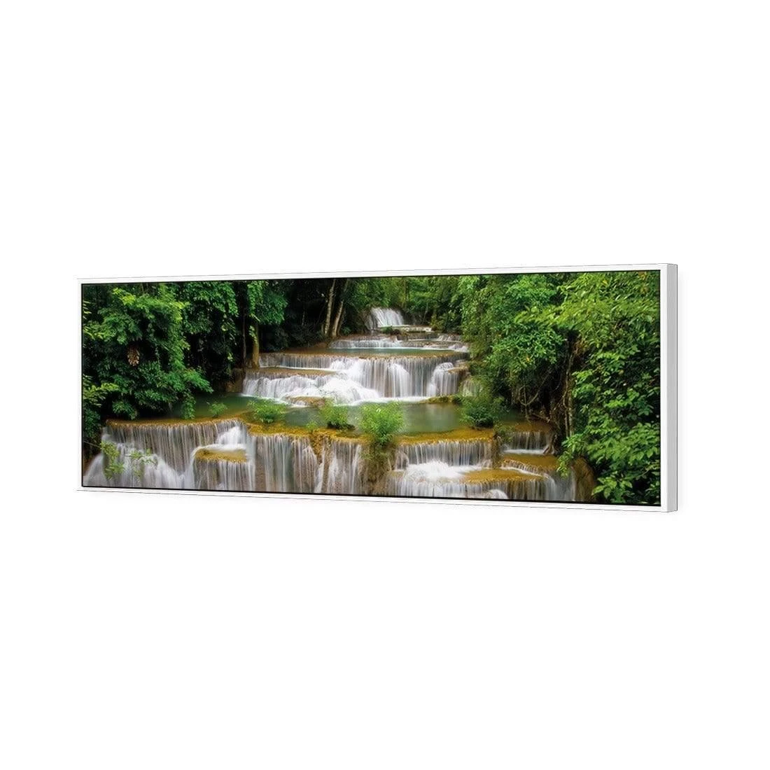 Tropical Waterfall - Horizontal (Long) Tropical Waterfall - Horizontal (Long) -WALL ART DESGIN SALE tropical waterfall horizontal long canvas white floating frame 60x20cm 439040