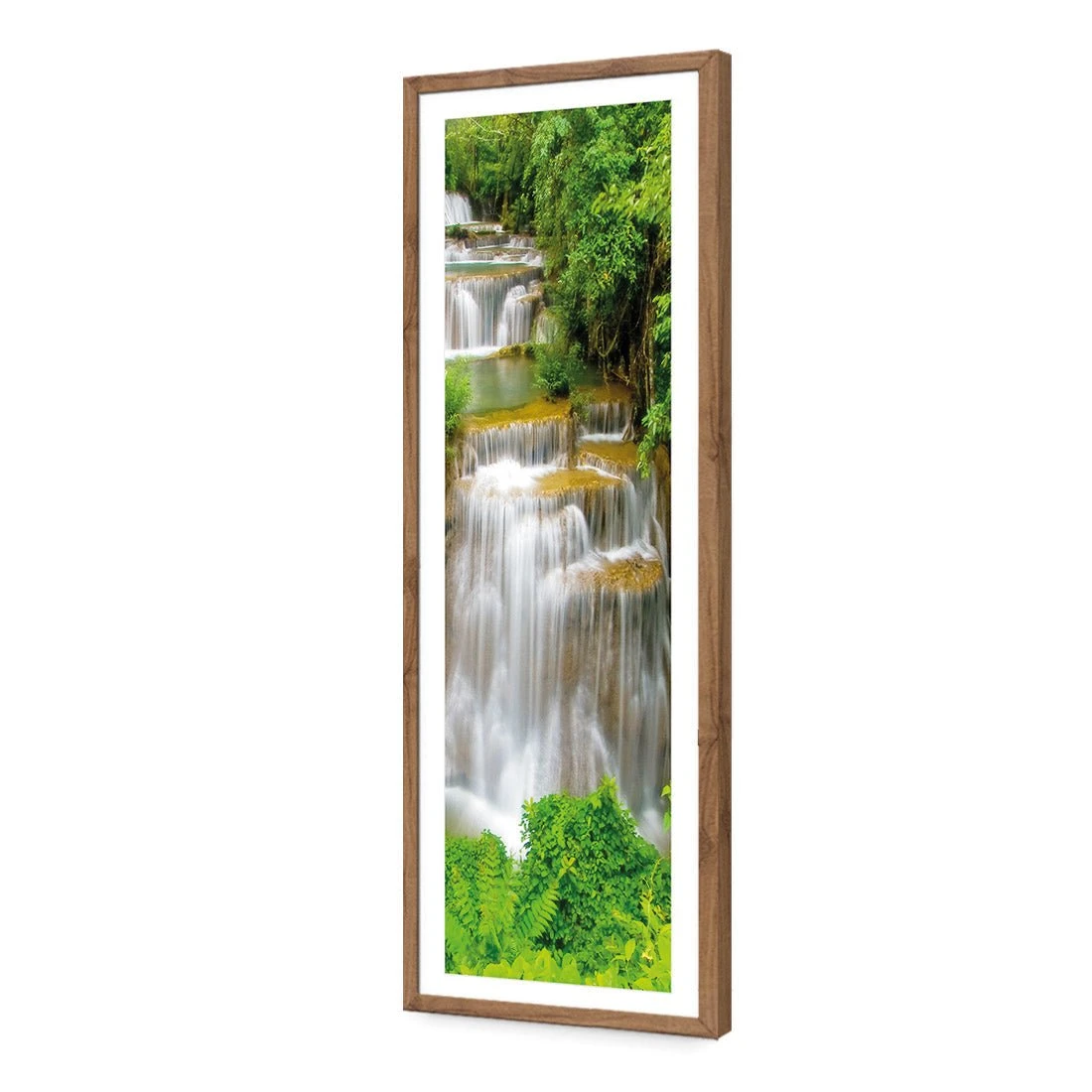Tropical Waterfall - Vertical (Long) Tropical Waterfall - Vertical (Long) -WALL ART DESGIN SALE tropical waterfall vertical long acrylic glass with border natural frame 90x30cm 596346