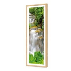Tropical Waterfall - Vertical (Long) 12 Tropical Waterfall - Vertical (Long) -WALL ART DESGIN SALE tropical waterfall vertical long acrylic glass with border oak frame 90x30cm 200562