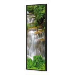 Tropical Waterfall - Vertical (Long) 4 Tropical Waterfall - Vertical (Long) -WALL ART DESGIN SALE tropical waterfall vertical long canvas black floating frame 60x20cm 704711