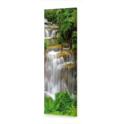 Tropical Waterfall - Vertical (Long) 3 Tropical Waterfall - Vertical (Long) -WALL ART DESGIN SALE tropical waterfall vertical long canvas stretched canvas 60x20cm 320734