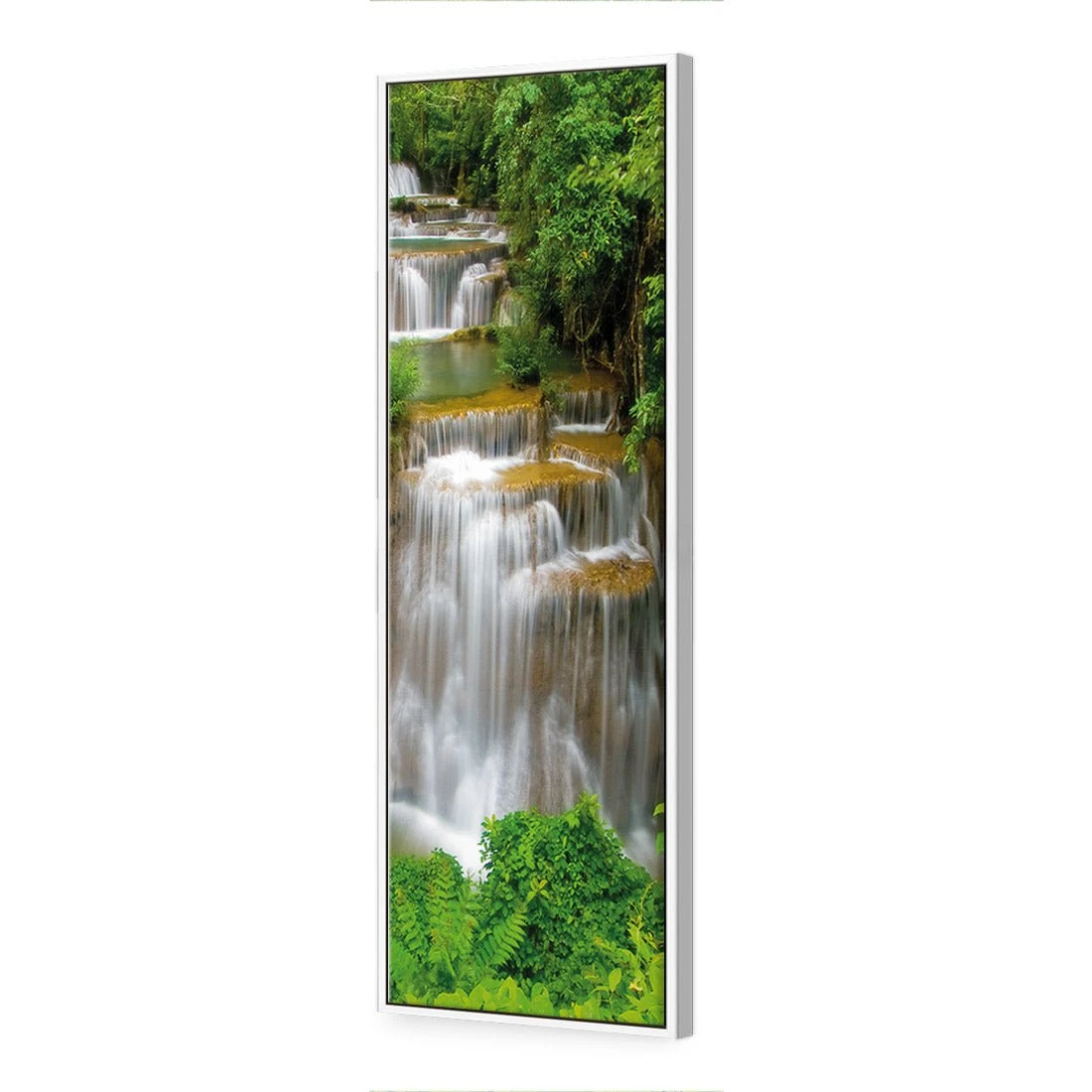 Tropical Waterfall - Vertical (Long) Tropical Waterfall - Vertical (Long) -WALL ART DESGIN SALE tropical waterfall vertical long canvas white floating frame 60x20cm 660786
