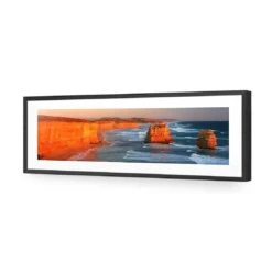 Twelve Apostles At Sunset (long) 13 Twelve Apostles At Sunset (long) -WALL ART DESGIN SALE twelve apostles at sunset long acrylic glass with border black frame 90x30cm 587690