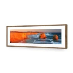 Twelve Apostles At Sunset (long) 12 Twelve Apostles At Sunset (long) -WALL ART DESGIN SALE twelve apostles at sunset long acrylic glass with border natural frame 90x30cm 861641