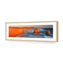 Twelve Apostles At Sunset (long) 11 Twelve Apostles At Sunset (long) -WALL ART DESGIN SALE twelve apostles at sunset long acrylic glass with border oak frame 90x30cm 414826