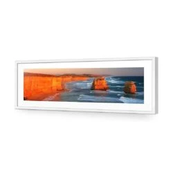 Twelve Apostles At Sunset (long) 10 Twelve Apostles At Sunset (long) -WALL ART DESGIN SALE twelve apostles at sunset long acrylic glass with border white frame 90x30cm 969543