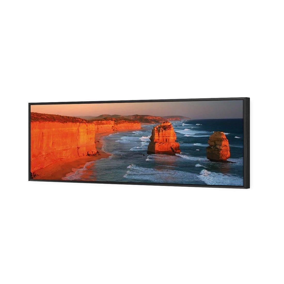 Twelve Apostles at Sunset (long) Twelve Apostles At Sunset (long) -WALL ART DESGIN SALE twelve apostles at sunset long canvas black floating frame 60x20cm 532844