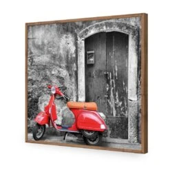 Vintage Door And Scooter, Black And White (square) 18 Vintage Door And Scooter, Black And White (square) -WALL ART DESGIN SALE vintage door and scooter black and white square acrylic glass no border natural frame 37x37cm 941488
