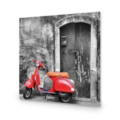 Vintage Door And Scooter, Black And White (square) 14 Vintage Door And Scooter, Black And White (square) -WALL ART DESGIN SALE vintage door and scooter black and white square acrylic glass no border no frame 37x37cm 310908