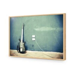 Vintage Guitar -WALL ART DESGIN SALE vintage guitar acrylic glass no border oak frame 45x30cm 278548